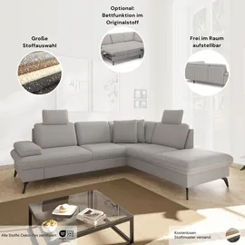 sit&more Wohnlandschaft SIT & MORE "Morris Jubi U-Form, B: 300 cm", grau (hellgrau), B:300cm H:83cm T:202cm, 95% Polyester, 5% Polyamid, Sofas, Wohnlandschaft, mit Armteilfunktion & 1 Zierkissen, optional Bettfunktion