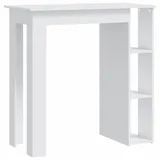 vidaXL Bartisch mit Regal 102 x 50 x 103,5 cm Weiß