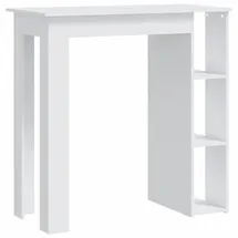 vidaXL Bartisch mit Regal 102 x 50 x 103,5 cm Weiß