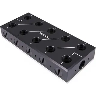 Alphacool ES Distro Plate C5, Wasserkühlung Komponenten Zubehör, Schwarz