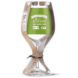GILDE Rotweinglas Glas Weinglas ‚Camping & Wein‘ 500ml, Glas weiß