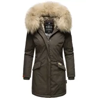 Navahoo Damen stylischer Wintermantel Winterparka mit Kunstfell-Kapuze Cristal