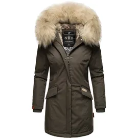 Navahoo Damen stylischer Wintermantel Winterparka mit Kunstfell-Kapuze Cristal
