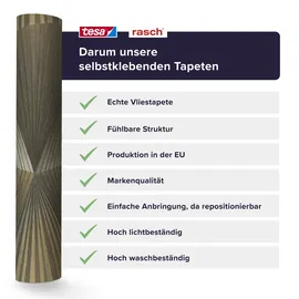 tesa rasch Vliestapete Cairo 6,00 m x 0,64 m 1 St Schwarz/Gold 370713