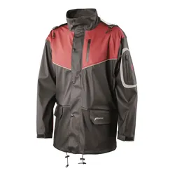 PU Stretch-Regenjacke "CLIMATE" schwarz/rot - S - schwarz