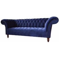 JVmoebel Chesterfield-Sofa, Sofa Chesterfield Klassisch Design Sofas Wohnzimmer Couch blau