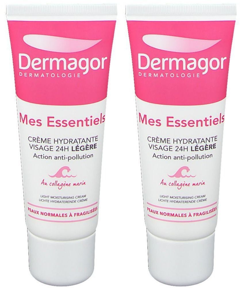 Dermagor Mes Essentiels Crème Hydratante Visage 24H Légère 2x40 ml crème
