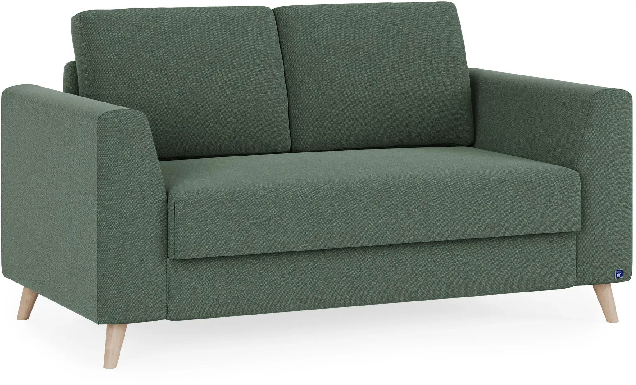 BRUNO Schlafsofa 120cm in Grün | stabiles Massivholz & Boxspringkomfort