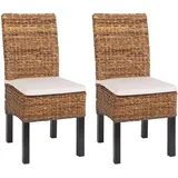 MCW Esszimmerstuhl Loiret 2er-Set Dunkel mit Kissen