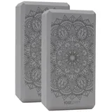 Yogistar Yogablock Basic Art Set Lotus Mandala (2 Stück) Yoga Grau Stabil YOGISTAR grau No Size