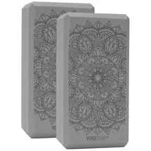 Yogistar Yogablock Basic Art Set Lotus Mandala (2 Stück) Yoga Grau Stabil YOGISTAR grau No Size