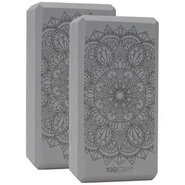 Yogistar Yogablock Basic Art Set Lotus Mandala (2 Stück) Yoga Grau Stabil YOGISTAR grau No Size