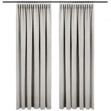 Blumtal Verdunklungsvorhänge Kräuselband 140x175 cm im 2er Set - Oeko-TEX zertifizierte Vorhänge Blickdicht - Thermovorhang Hitzeschutz - Curtains Blackout - Thermovorhang Kräuselband in Grau