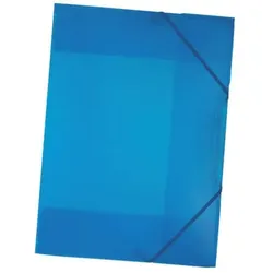 Gummizugmappe A3 transparent blau Kunststoff