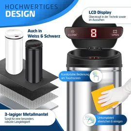 Kesser Automatik Sensor Mülleimer 40 l Silber