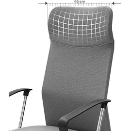 Songmics Bürostuhl, ergonomischer Schreibtischstuhl, Drehstuhl, gepolsterter Sitz, höhenverstellbar und neigbar, bis 120 kg belastbar, grau Stoff, mit Kopfstütze,