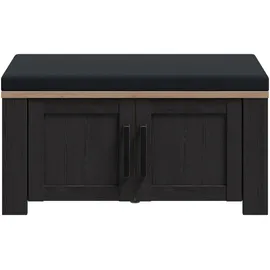 Forte Garderobenbank 86,5 x 45 x 42 cm schwarz / schwarz