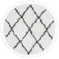 carpetfine Hochflor-Teppich CARPETFINE "Eddy", schwarz, H:30mm Ø:80cm, Polyester, Teppiche, Fransenteppich, Shaggy Langflor mit Fransen, starke Größenauswahl, Wohnzimmer