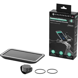 Shapeheart Magnetische Fahrrad Handyhalterung - wasserdichte Touchscreen Hülle 2XL - Lenkerhalterung für MTB, Motorrad, Roller - Abnehmbare Smartphone Tasche - Schwarz