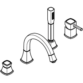 Grohe Grandera 4-Loch-Einhand-Wannenkombination Chrom
