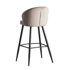 FineBuy Barhocker Samt Barstuhl Tresenhocker mit Lehne Stoff Hocker 110kg