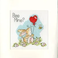 Bothy Threads Grußkarte Kreuzstich-Set Bee mine, 10x10cm, XGC18, Zählmuster