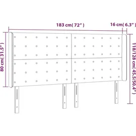 vidaXL Kopfteil mit Ohren Blau 183x16x118/128 cm Stoff