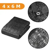 PRO PLUS Schattiernetz 6 x 4 m Schattentuch mit 8 Aluminium Ösen HDPE 60gsm UV-beständig