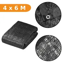 PRO PLUS Schattiernetz 6 x 4 m Schattentuch mit 8 Aluminium Ösen HDPE 60gsm UV-beständig