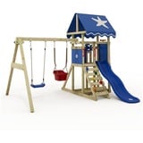 Wickey Spielturm DinkyStar mit Schaukel & blauer Rutsche, EINHEITSGRÖSSE