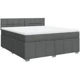 vidaXL Boxspringbett 180 x 200 cm Dunkelgrau