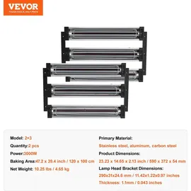 Vevor Infrarot-Heizstrahler 3000 W