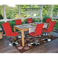 Mendler 6er-Set Esszimmerstuhl HWC-C41, Stuhl Küchenstuhl, höhenverstellbar drehbar, Kunstleder