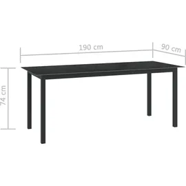 vidaXL Garten-Essgruppe 9-tlg. anthrazit 3070642