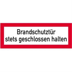 Aufkleber Brandschutztür stets geschlossen halten, Folie, reflektierend RA1, 297x105 mm