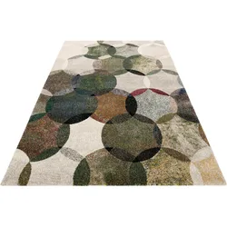 Teppich ESPRIT "Modernina" Gr. 2, grün, B:80cm H:13mm L:150cm, Kunstfaser, Teppiche, weicher Kurzflor in modernem Design, Wohnzimmer, Schlafzimmer, bunt
