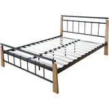 Homestyle4u Metallbett 140x200 cm, Schlafzimmer, Betten, Metallbetten
