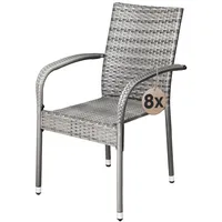 CASARIA Gartenstuhl Gartensessel 56 x 56 x 0 cm grau 8 St.
