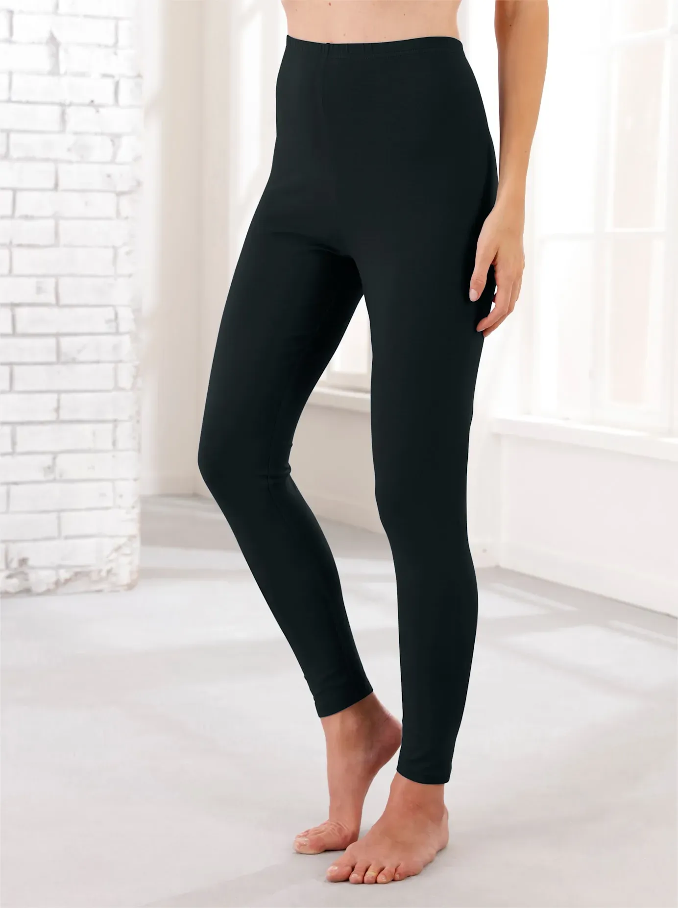 Leggings Gr. 52, Normalgrößen, schwarz (schwarz, schwarz, bedruckt) Damen Hosen Leggings