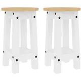 vidaXL Barhocker 2 Stk. Weiß Massivholz Kiefer