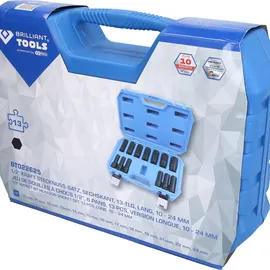 BRILLIANT TOOLS 1/2" Kraft-Stecknuss-Satz Sechskant 13-tlg. 10 - 24 mm