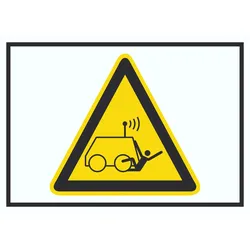 HB-Druck Warnung vor Überrollen durch ferngesteuerte Maschine Symbol A0 (841x1189mm) Schild