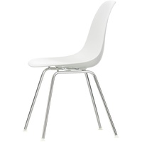 Vitra - Eames Plastic Side Chair DSX, verchromt / weiß (Filzgleiter weiß)