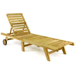 VCM Sonnenliege   Gartenliege   200x57x34cm   Liegestuhl Teakholz   klappbar   Gartenmöbel