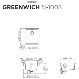Schock Greenwich N-100S Unterbau Puro + Excenterbetätigung