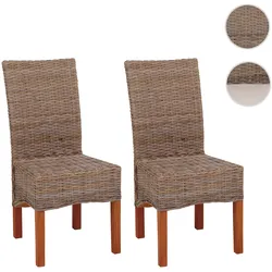 2er-Set Esszimmerstuhl Korbstuhl Stuhl M44, Kubu-Rattan ~ ohne Sitzkissen