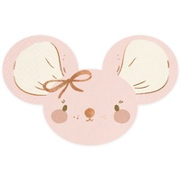 Partydeco Servietten Maus 20 Stück 16x10cm 3-lagig Papierservietten Geburtstagsservietten