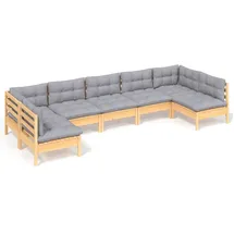 vidaXL Garten-Lounge-Set 7-tlg. grau Kiefer