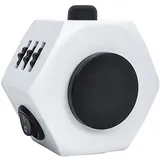 tuwiwol ABS Zauberwürfel einfarbig stilvoller Ersatz sechseckig leicht 7 in 1 Büro Dekompression Stressabbau Spielzeug Geschenk, Weiß schwarz