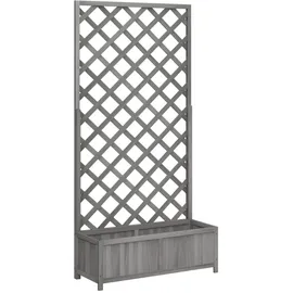 vidaXL Pflanzkübel mit Spalier 35 x 35 x 180 cm Grau